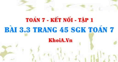 Bài 3.3 trang 45 SGK Toán 7 tập 1 Kết nối tri thức